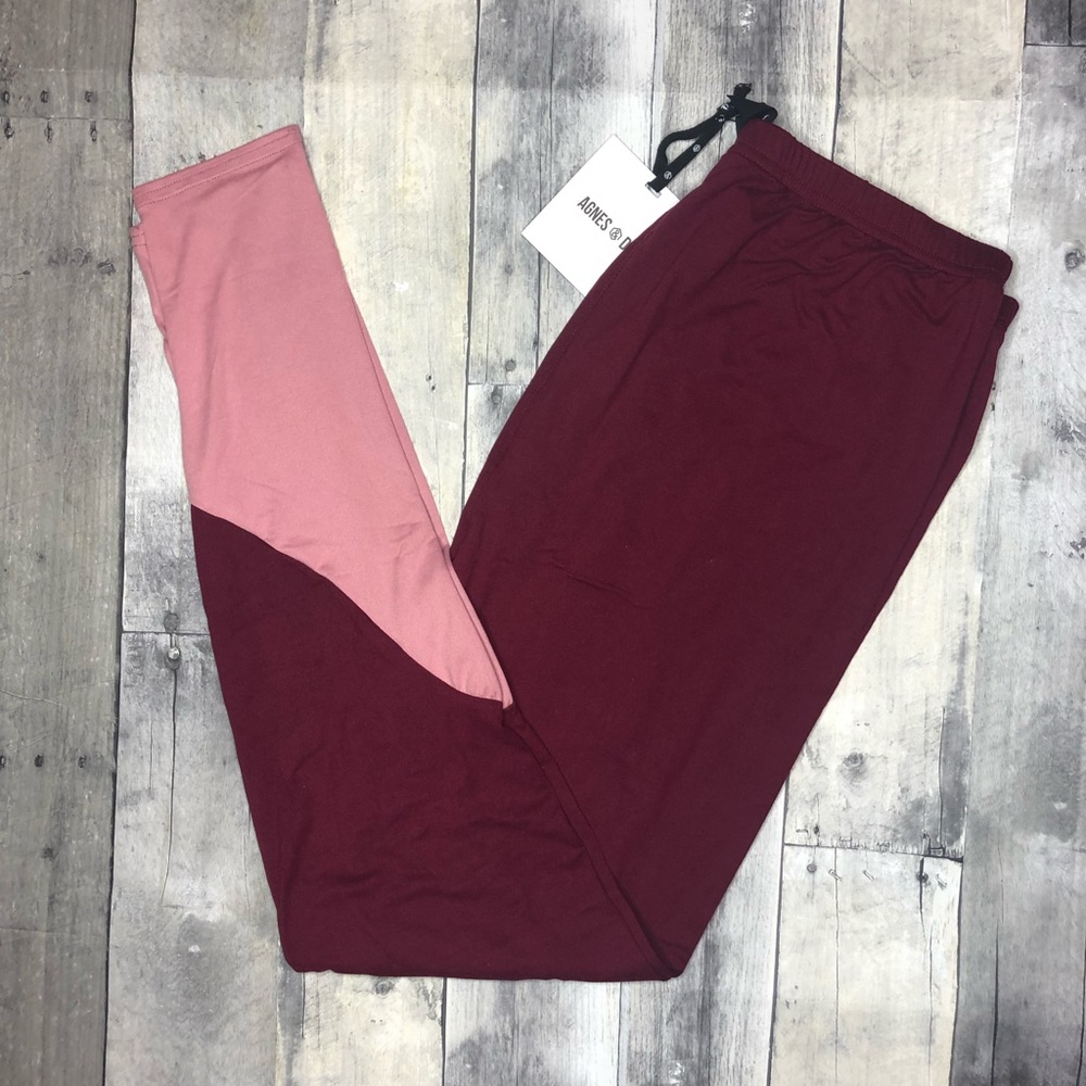 "Dark Berry with Blush" Leggings